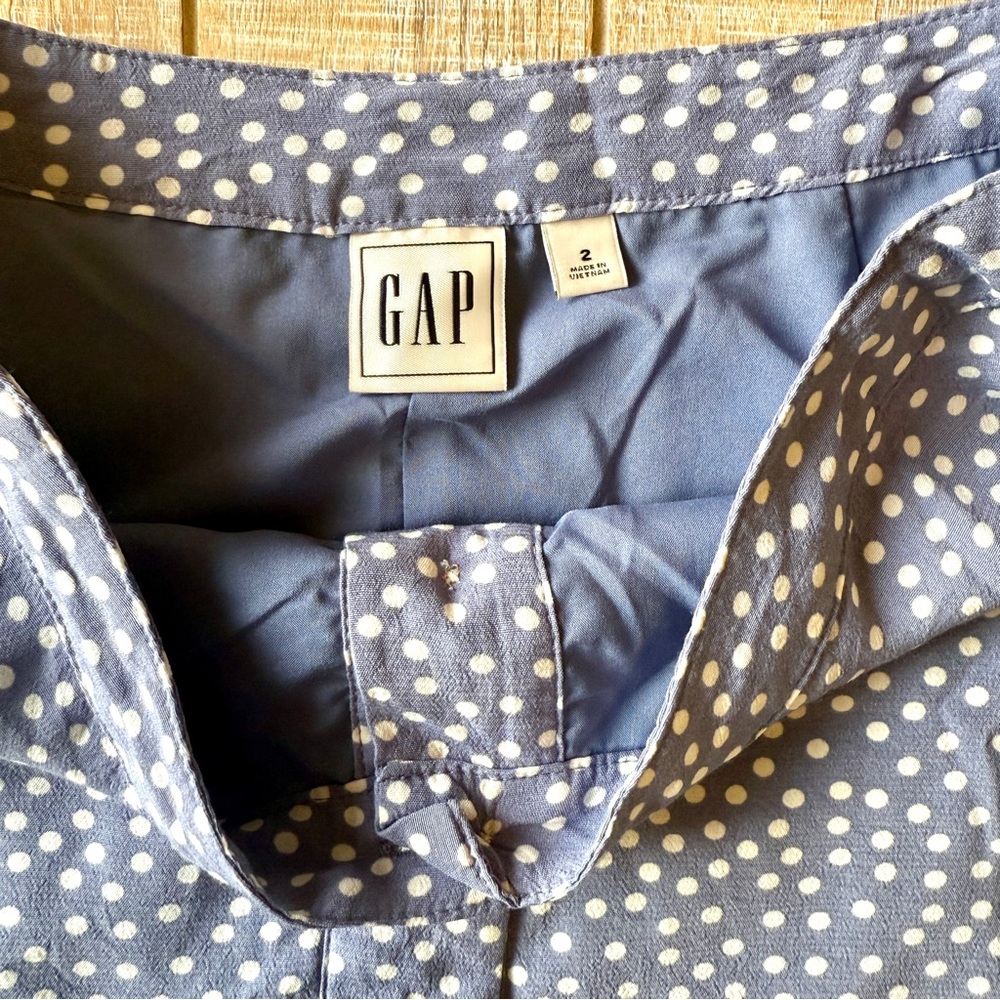 GAP Blue Polka Dot Button-Down Skirt - Picture 6 of 9